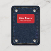 Rustikale Denim-Patch Visitenkarte | Dunkelblaue J (Vorderseite)