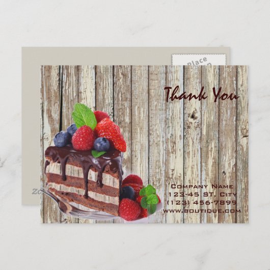 rustikale Desserts, Schokoladenkuchen Postkarte (Vorne/Hinten)