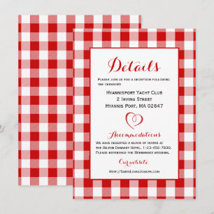 Rustikale Details Anleitung Gingham Rot Weiß Karos Einladung