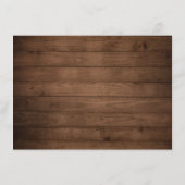 Rustikale Details zur Hochzeit von Holz und Holzst Begleitkarte (Rückseite)