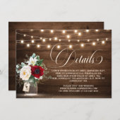 Rustikale Details zur Hochzeit von Holz und Holzst Begleitkarte (Vorne/Hinten)