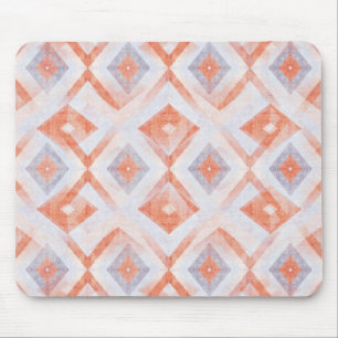 Rustikale Diamantgeometrie in Terracotta und Blau Mousepad