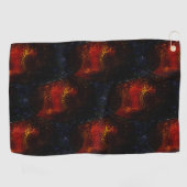 Rustikale, digital rote Textur mit dunkelsten Kurv Golfhandtuch (Horizontal)