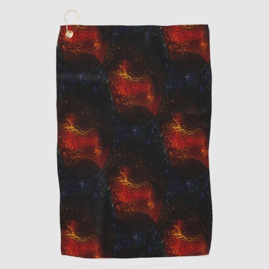 Rustikale, digital rote Textur mit dunkelsten Kurv Golfhandtuch (Vorderseite)