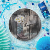 rustikale Disy Cowboy Stiefel Western Hochzeit Pappteller (Party)