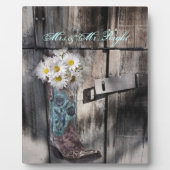 rustikale Disy Western Cowboy Hochzeit Fotoplatte (Vorderseite)