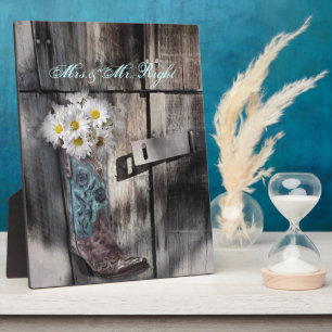 rustikale Disy Western Cowboy Hochzeit Fotoplatte