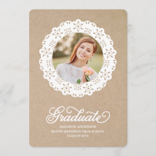 Rustikale Doily   Einladung zur Graduiertengruppe