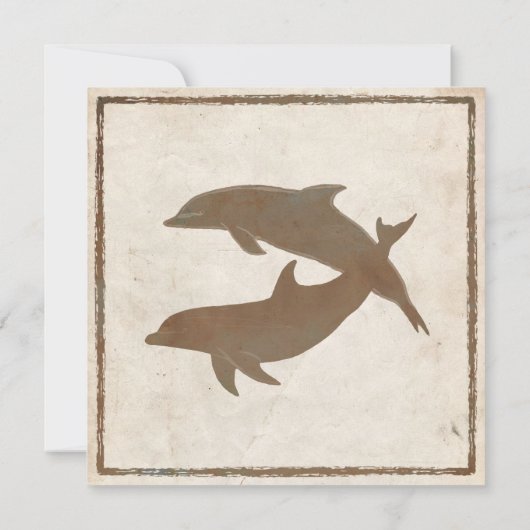 Rustikale Dolphins Beach Hochzeit Einladung (Rückseite)