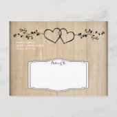 Rustikale Doppelherzen Save the Date Postkarten (Rückseite)