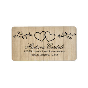 Rustikale doppelte Herzen Hochzeitadressen-Labels Adressaufkleber