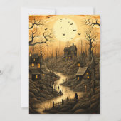 Rustikale Dorfboote, die das Halloween-Party der S Einladung (Rückseite)