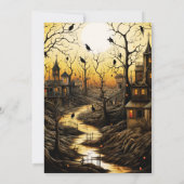 Rustikale Dorfboote, die das Halloween-Party der S Einladung (Rückseite)