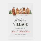 Rustikale Dorfhäuser Winterkindusche Acrylschild (Vorderseite)