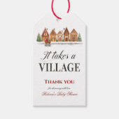 Rustikale Dorfhäuser Winterkindusche Geschenkanhänger (Vorderseite)