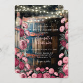 Rustikale Draußbarrel Hochzeitsfeier Einladung (Vorne/Hinten)