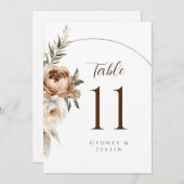 Rustikale Dread Floral Pampas Hochzeit Tischnummer (Vorne/Hinten)