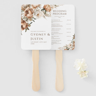 Rustikale Dread Floral Pampas Hochzeitsprogramme Fächer