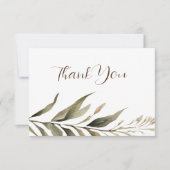 Rustikale Dread Floral Pampas Wedding Dankeskarte (Vorderseite)