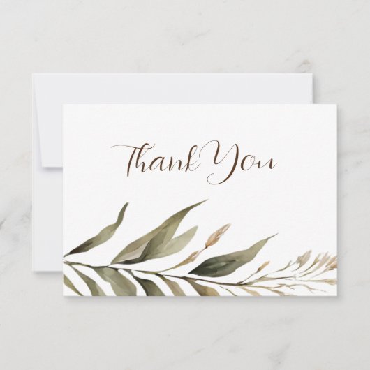 Rustikale Dread Floral Pampas Wedding Dankeskarte (Vorderseite)