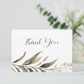 Rustikale Dread Floral Pampas Wedding Dankeskarte (Stehend Vorderseite)