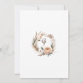 Rustikale Dread Floral Pampas Wedding Einladung (Rückseite)