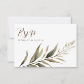 Rustikale Dread Floral Pampas Wedding RSVP Karte (Vorderseite)