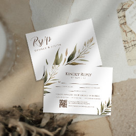 Rustikale Dread Floral Pampas Wedding RSVP Karte