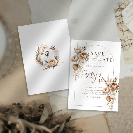 Rustikale Dread Floral Pampas Wedding Save The Date