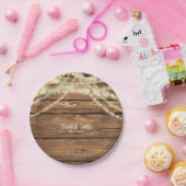 Rustikale Dreamy Lights & Wood Rustikale Hochzeit Pappteller (Party)