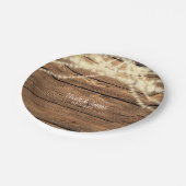 Rustikale Dreamy Lights & Wood Rustikale Hochzeit Pappteller (Schrägansicht)