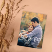 Rustikale Drehbuchromantikkarte Save the Date