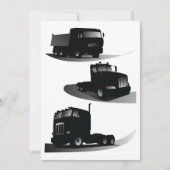 Rustikale Drei-schwarze LKW Vintages LKW-Design Einladung (Vorderseite)
