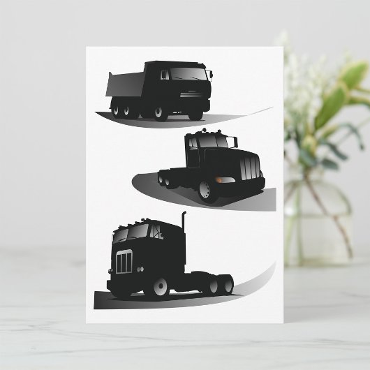 Rustikale Drei-schwarze LKW Vintages LKW-Design Einladung