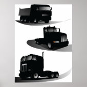 Rustikale Drei-schwarze LKW Vintages LKW-Design Poster (Vorne)