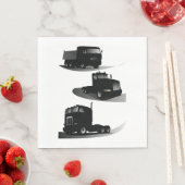 Rustikale Drei-schwarze LKW Vintages LKW-Design Serviette (Beispiel)