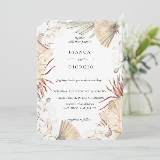 Rustikale Dschungelfolienbildung Einladung (Stehend Vorderseite)