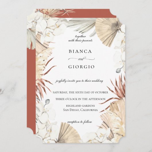 Rustikale Dschungelfolienbildung Einladung (Vorne/Hinten)