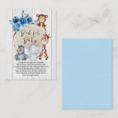 Rustikale Dschungeltiere Blue Floral Book for Baby Begleitkarte (Vorne/Hinten)