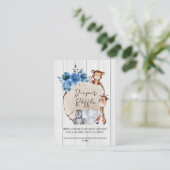 Rustikale Dschungeltiere Floral Diaper Raffle Tick Begleitkarte (Stehend Vorderseite)