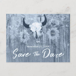 Rustikale duftende Blütenblumen Bull Skull Ankündigungspostkarte