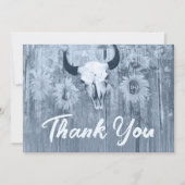 Rustikale duftende Blütenblumen Bull Skull Dankeskarte (Vorderseite)