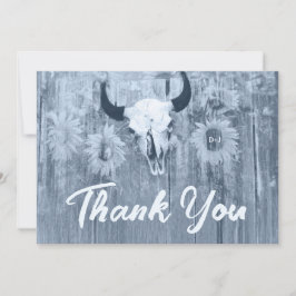 Rustikale duftende Blütenblumen Bull Skull Dankeskarte