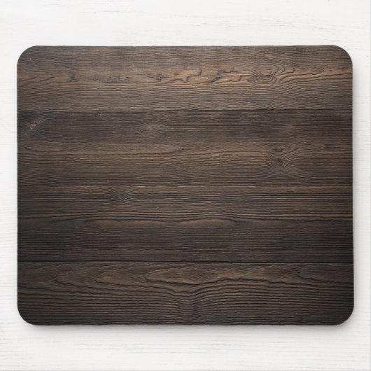 Rustikale dunkelbraune HOLZ-Optik-Textur Mousepad (Vorne)