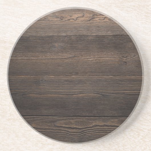 Rustikale dunkelbraune HOLZ-Optik-Textur Untersetzer (Vorne)
