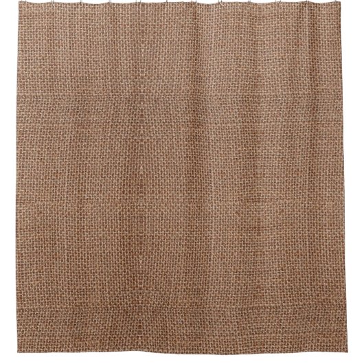 rustikale, dunkelbraune Jute Duschvorhang (Vorderseite)