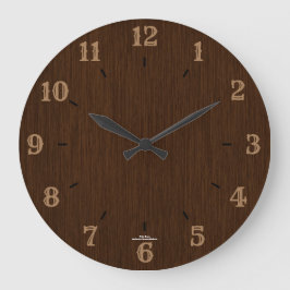 Rustikale Dunkelgrainy Wood Look Clock Große Wanduhr