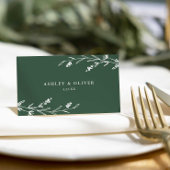 Rustikale, dunkelgrüne Wildblume Platzkarte