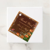 Rustikale Dunkelholz-Blütenschmetterlingshochzeit Geschenkanhänger (Beispiel)