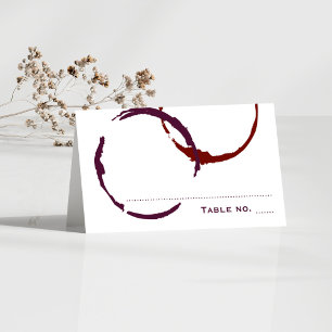 Rustikale Dunkelrote Wein Flecken Hochzeit Platzkarte
